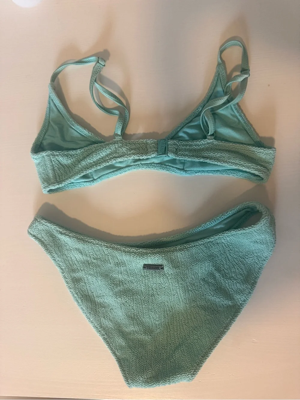 Triangle Swimwear Seafoam Textured Two-Piece Bikini size XS in both pieces